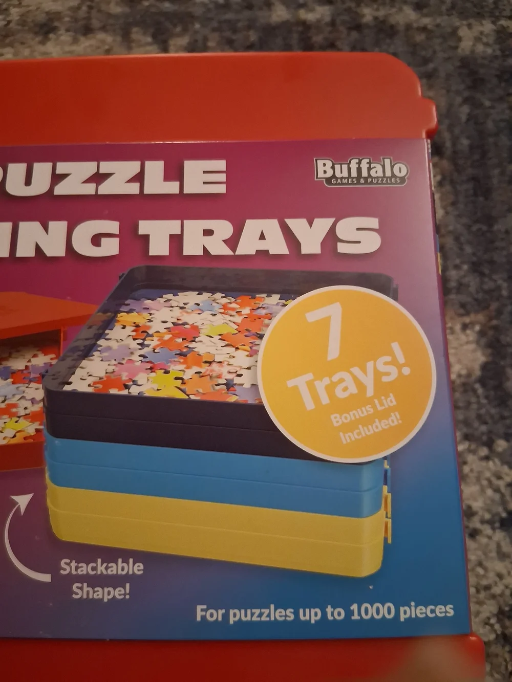 Buffalo Puzzle Sorting Trays - Red Stackable Organizer
